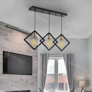 Fresi Chandelier, 3*E27, Metal, Black