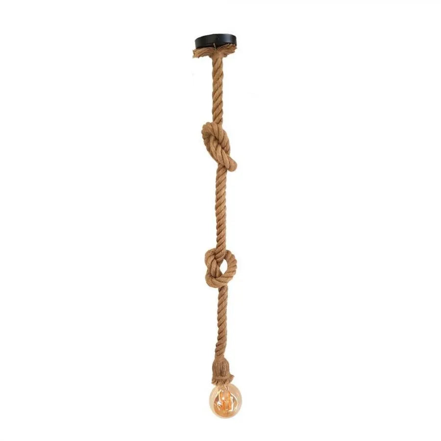Harper Vintage Chandelier, 1xE27, Rustic Barn, Rope and Metal, 92cm