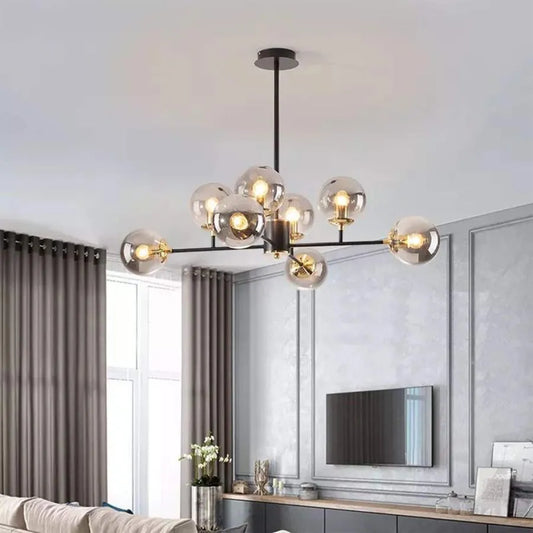 Jermija Chandelier 8x E27 Gold Black 