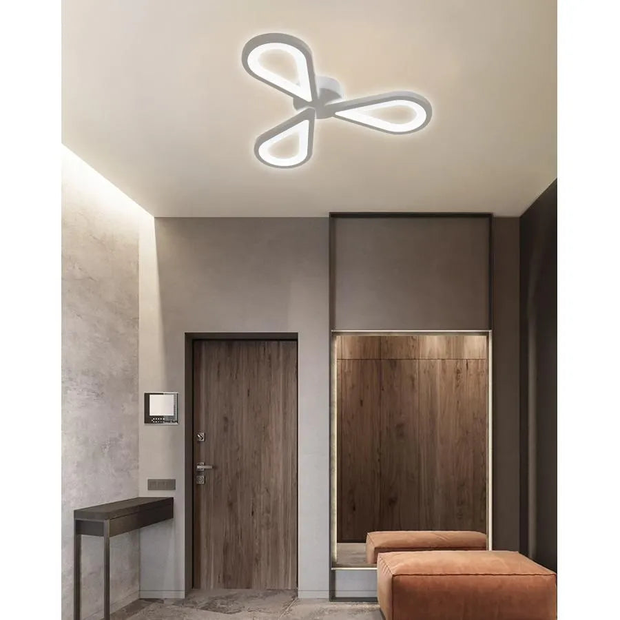 Auralius LED Chandelier with 3 Petals 18W Acrylic and Metal Neutral Light 4000K White