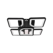 LED Chandelier with Remote Control, ZOE, 5 Squares, 66W, Cold/Warm/Neutral Light, Dimmable, Black