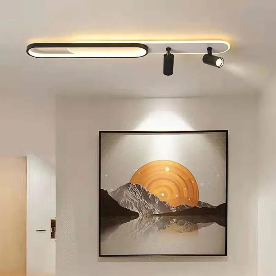 Bastet LED Chandelier 49W Cold/Warm/Neutral Light Adjustable Projector Acrylic and Metal White and Black 