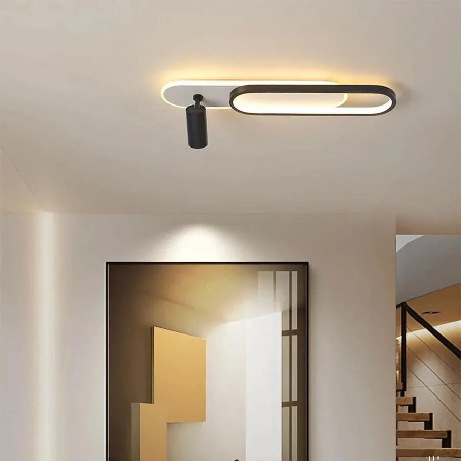 Berta LED Chandelier 43W Cold/Warm/Neutral Light Adjustable Projector Acrylic and Metal White and Black