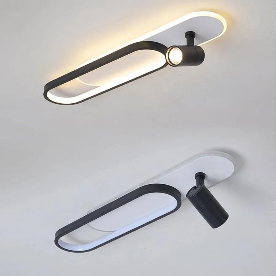 Berta LED Chandelier 43W Cold/Warm/Neutral Light Adjustable Projector Acrylic and Metal White and Black