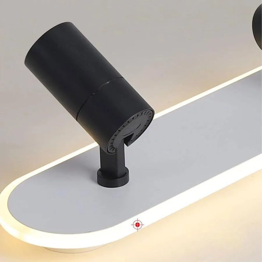 Berta LED Chandelier 43W Cold/Warm/Neutral Light Adjustable Projector Acrylic and Metal White and Black