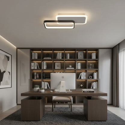 LED chandelier with remote control CAROLINA 50W, 2 Elements, Cold/Warm/Neutral light, Dimmable, Black