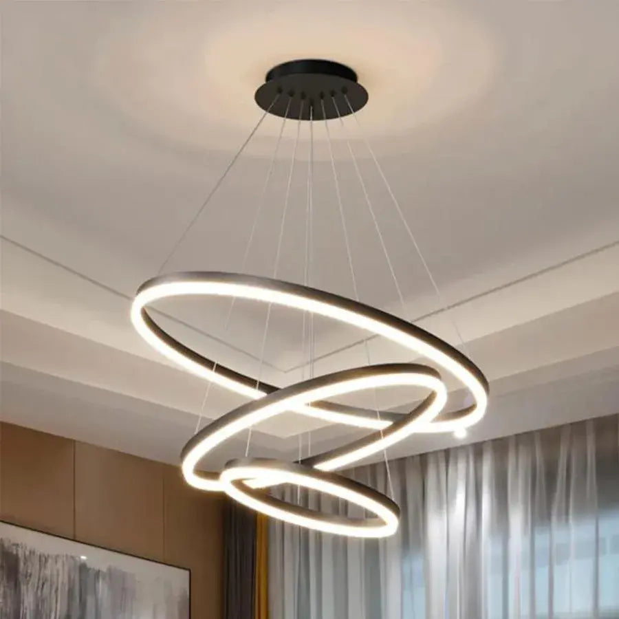 Casiana LED Chandelier with Remote Control, 130W, Black, Dimmable