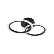 LED Chandelier with Remote Control BETTY, 28W, 2 Circles, Cold/Warm/Neutral Light, Dimmable, Black 