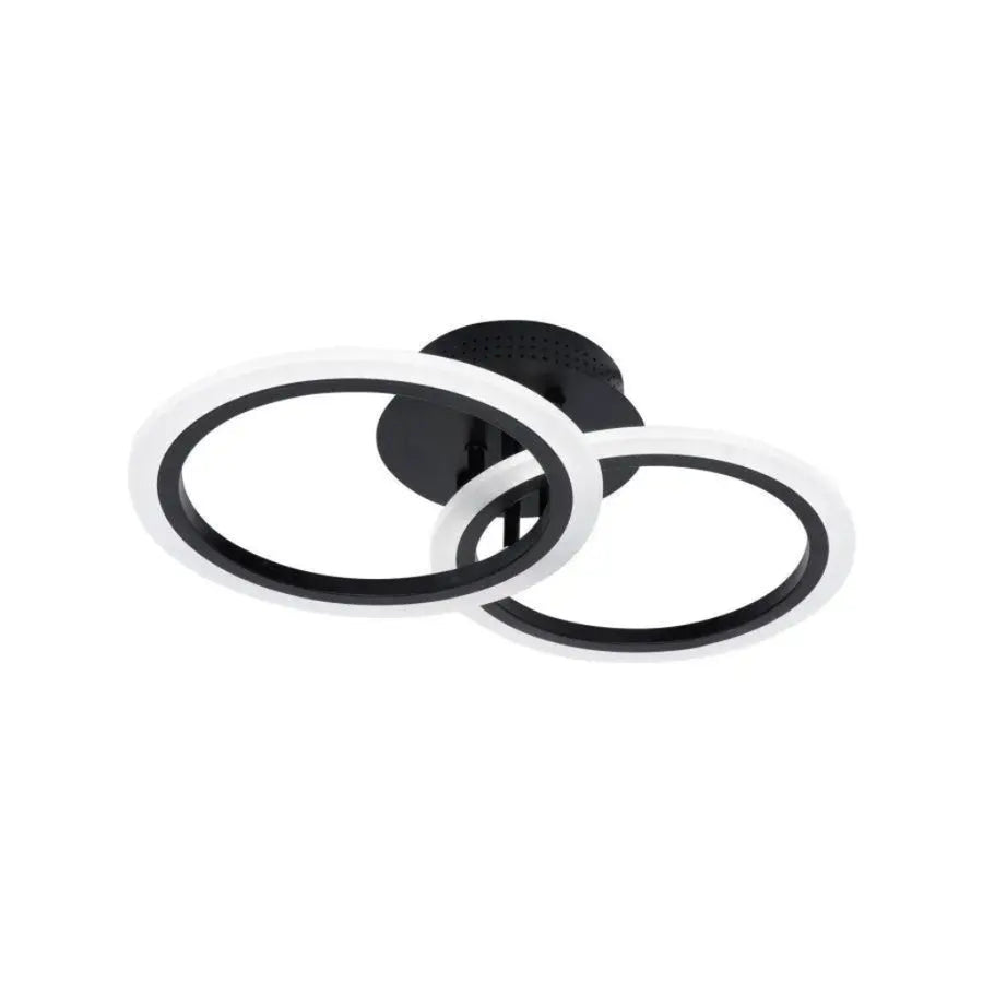LED Chandelier with Remote Control BETTY, 28W, 2 Circles, Cold/Warm/Neutral Light, Dimmable, Black 
