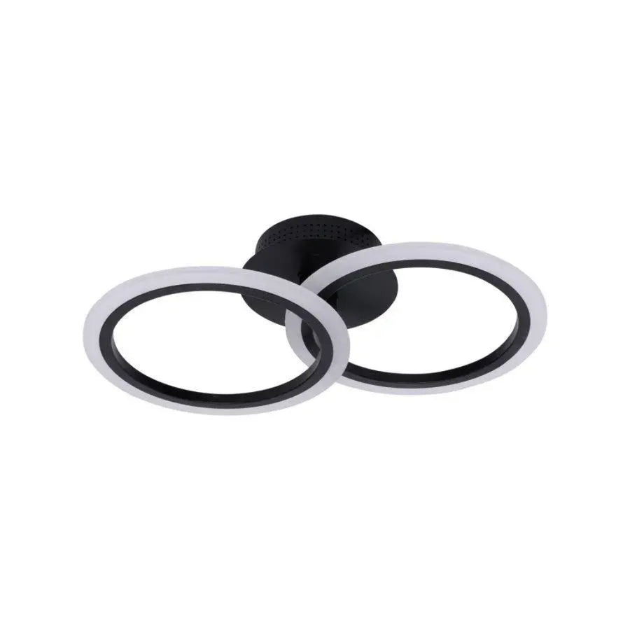 LED Chandelier with Remote Control BETTY, 28W, 2 Circles, Cold/Warm/Neutral Light, Dimmable, Black 