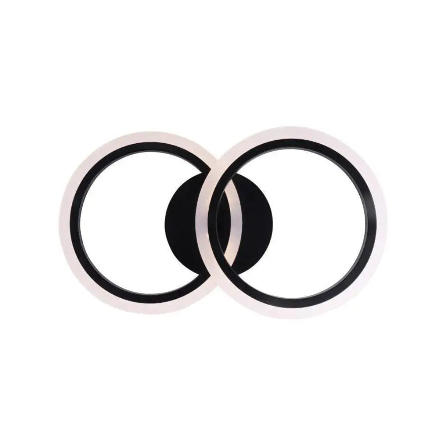LED Chandelier with Remote Control BETTY, 28W, 2 Circles, Cold/Warm/Neutral Light, Dimmable, Black 