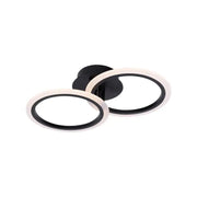 LED Chandelier with Remote Control BETTY, 28W, 2 Circles, Cold/Warm/Neutral Light, Dimmable, Black 