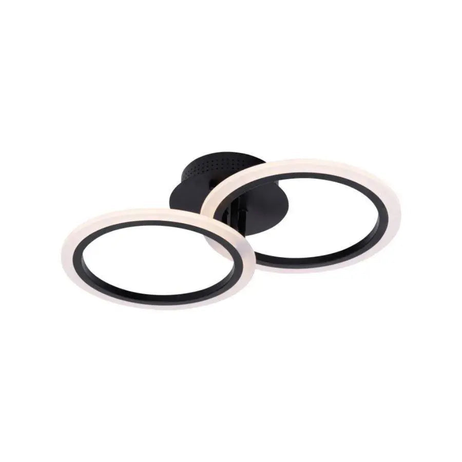 LED Chandelier with Remote Control BETTY, 28W, 2 Circles, Cold/Warm/Neutral Light, Dimmable, Black 