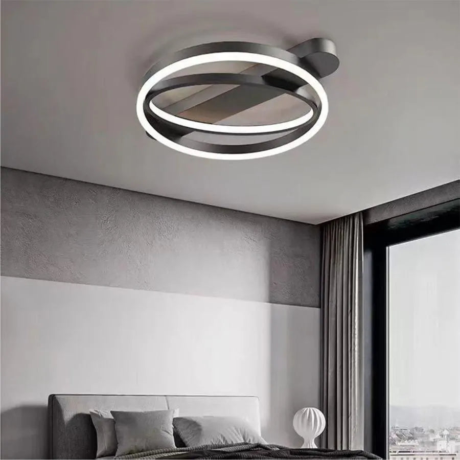 Cerelis LED Chandelier with Remote Control, 90W, 2.4Ghz, Dimmable, Acrylic, Black