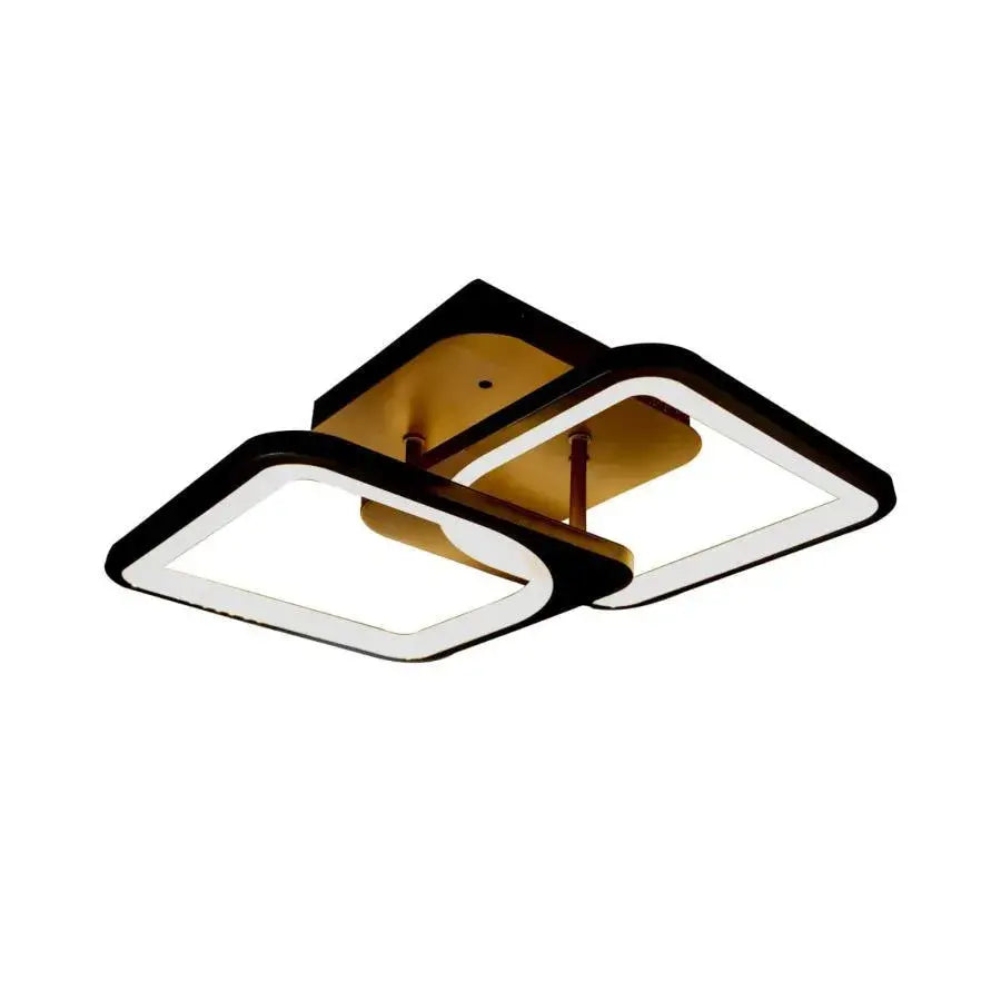 LED Chandelier with Remote Control, ZOE, 2 Squares, 39W, Cold/Warm/Neutral Light, Dimmable, Black