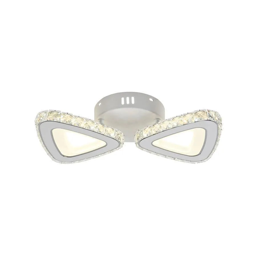 Cleon LED Chandelier with Remote Control, 2.4Ghz, 56W, Acrylic and Crystal, White