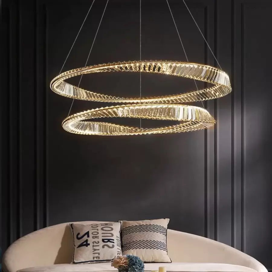 LED Crystal Chandelier with Remote Control Cairo 98W Gold