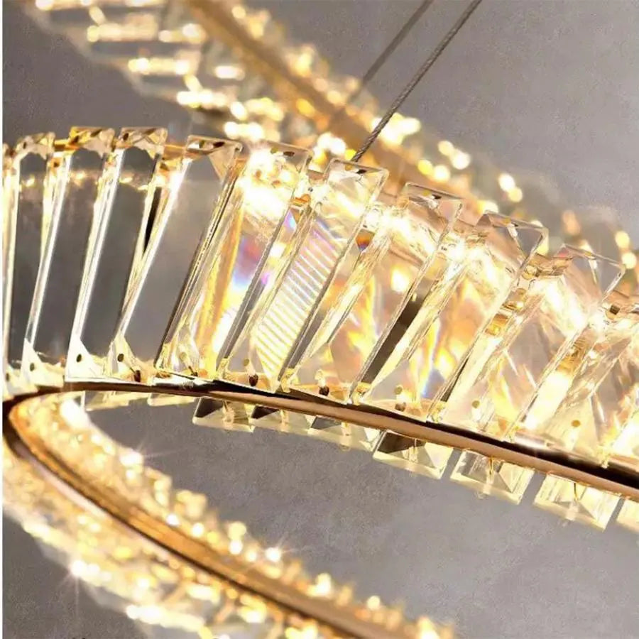 LED Crystal Chandelier with Remote Control Cairo 98W Gold