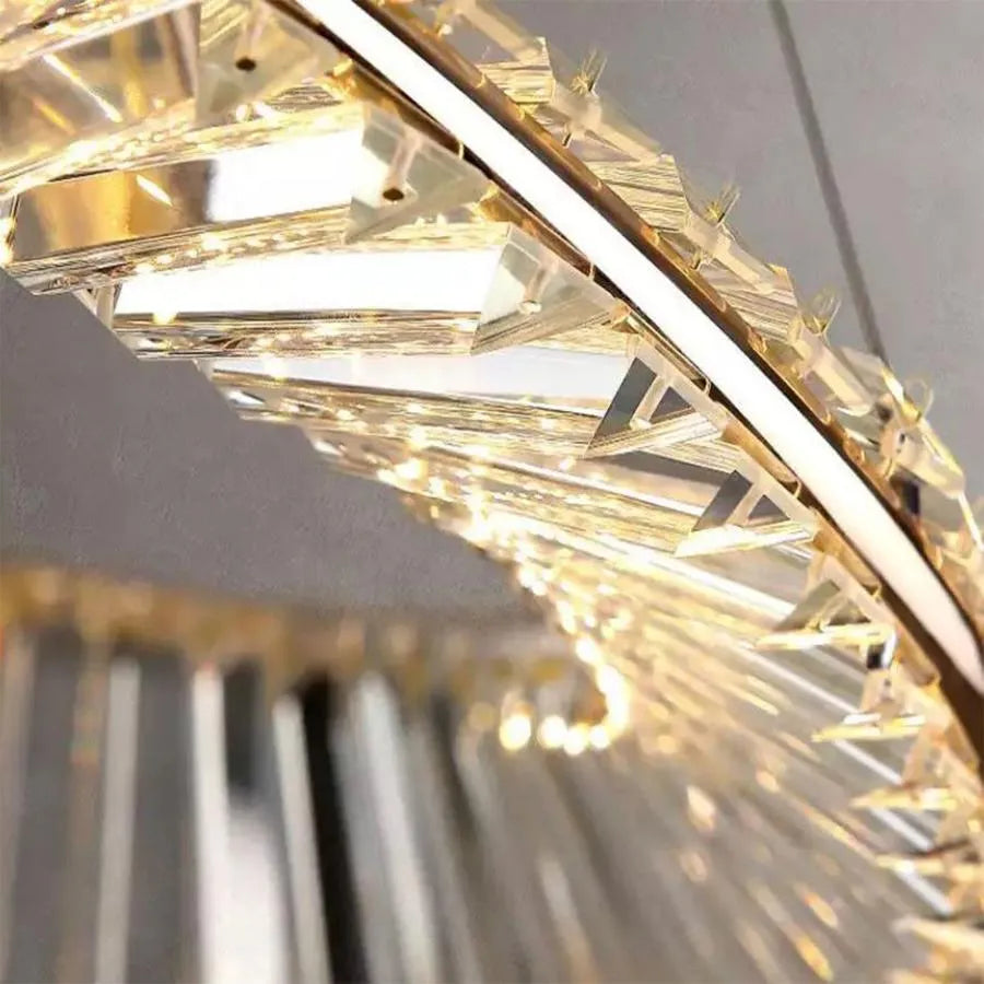 LED Crystal Chandelier with Remote Control Cairo 98W Gold