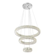 Crystal LED Chandelier with Remote Control Canaan 120W Dimmable Silver