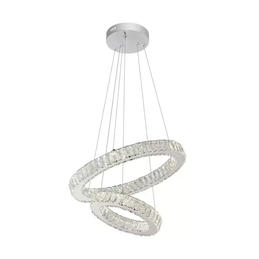 Cassian Crystal LED Chandelier 80W Dimmable Diameter 50cm Silver