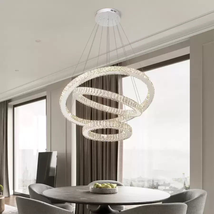 Crystal LED Chandelier Cayden 200W Dimmable Silver