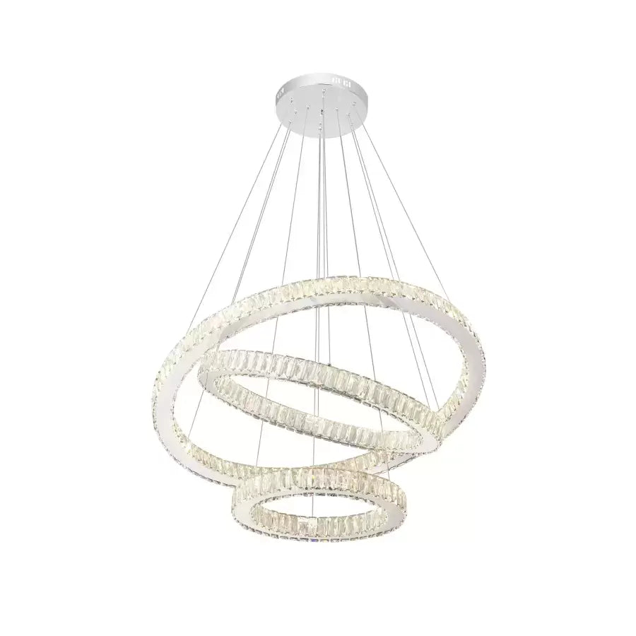 Crystal LED Chandelier Cayden 200W Dimmable Silver