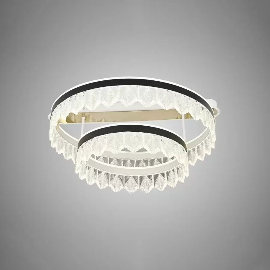Harrison 122W Dimmable Crystal LED Chandelier with Remote Control Black and White