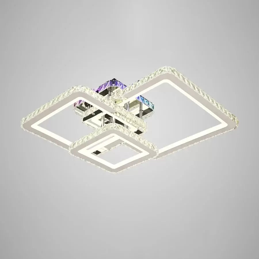 Justin 106W RGB Crystal LED Chandelier with Remote Control Dimmable Silver
