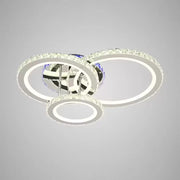 NOVA Rotonda LED Chandelier with Crystals, 3 Light Sources, RGB, with Remote Control, 103W, Glossy Chrome