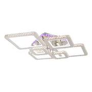 NOVA Rhomba LED Chandelier with Crystals, 6 Light Sources, RGB, with Remote Control, 178W, Glossy Chrome 
