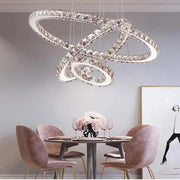 PRISM Luminis LED Chandelier, 78W, Crystal and Metal, 3 Circles, Dimmable, Adjustable Height, Cold/Warm/Neutral Light, Luxurious Lighting