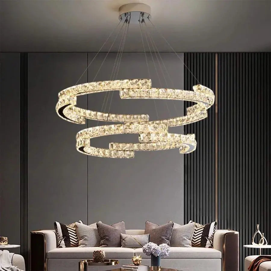 Crystal LED Chandelier with Remote Control Latifah 118W Silver