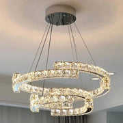 Crystal LED Chandelier with Remote Control Latifah 118W Silver