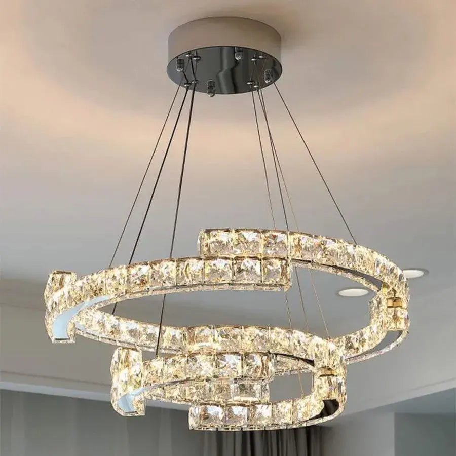 Crystal LED Chandelier with Remote Control Latifah 118W Silver