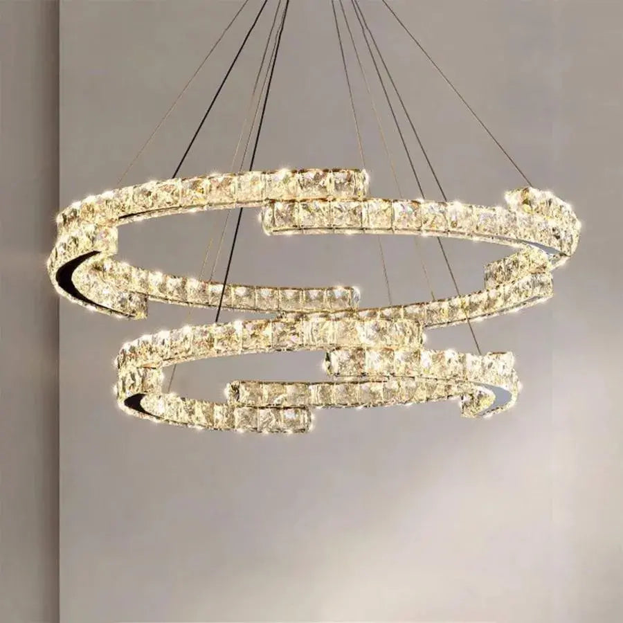 Crystal LED Chandelier with Remote Control Latifah 118W Silver