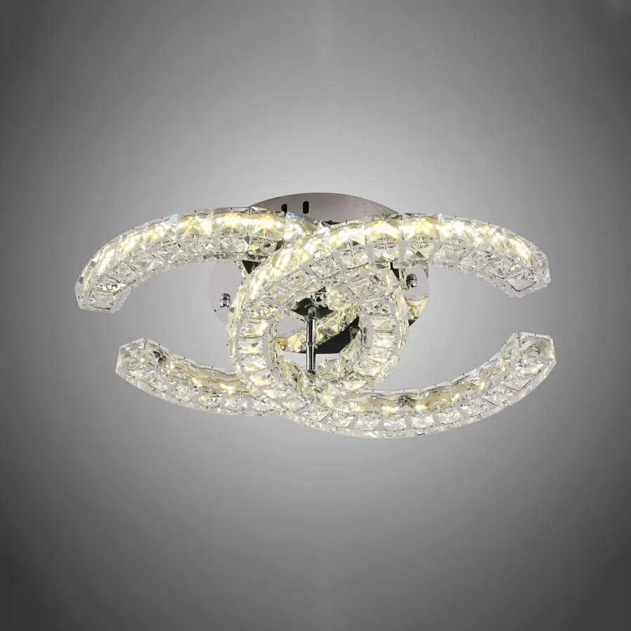 Shia 27W Dimmable Crystal LED Chandelier with Remote Control Silver