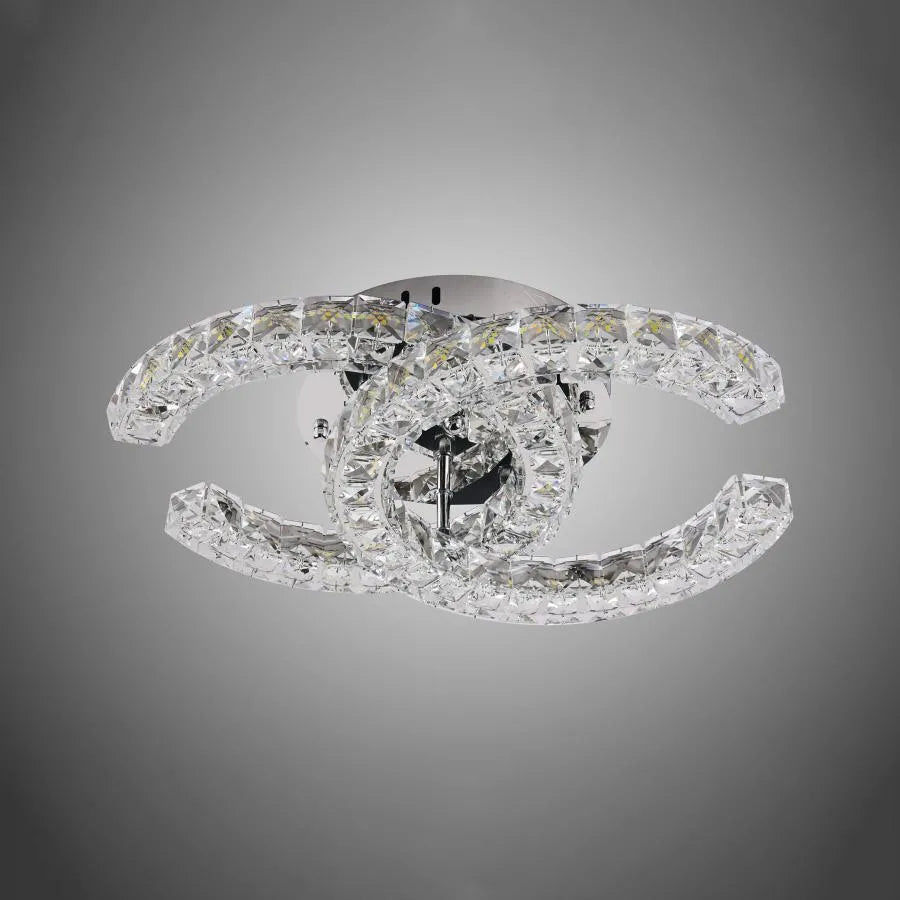 Shia 27W Dimmable Crystal LED Chandelier with Remote Control Silver
