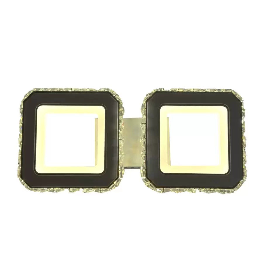 LED chandelier with remote control QUADRIS, 24W, 2 Squares, Cold/Warm/Neutral light, Dimmable, White
