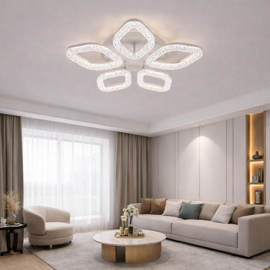 LED Chandelier with Remote Control, 67W, Cold/Warm/Neutral Light, Dimmable, Gold LED Chandeliers with Remote Control Default Title Alessandro Design