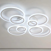 LED Chandelier 130W White BETTY - 8 Circles, Dimmable, Cold/Warm/Neutral Light 