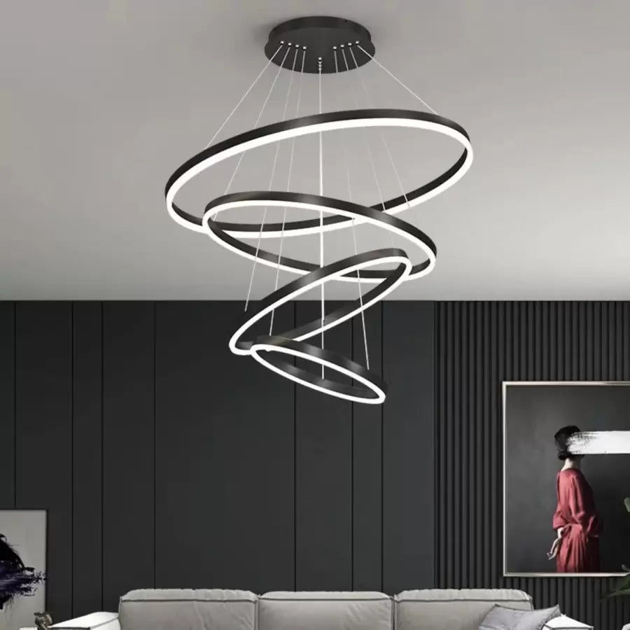 LED Chandelier with Remote Control Azariah 112W Dimmable Black