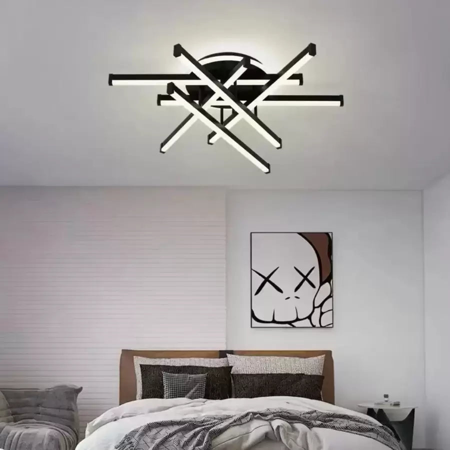 LED Chandelier with Remote Control Caden 188W Dimmable Black White