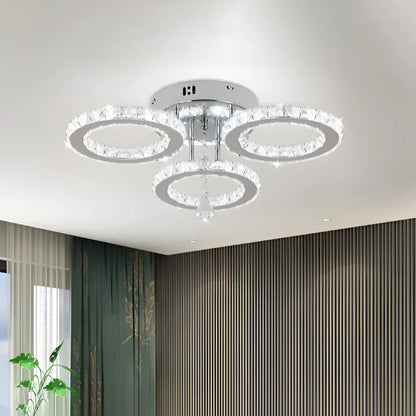 Alanubis Crystal LED Chandelier with Remote Control 37W
