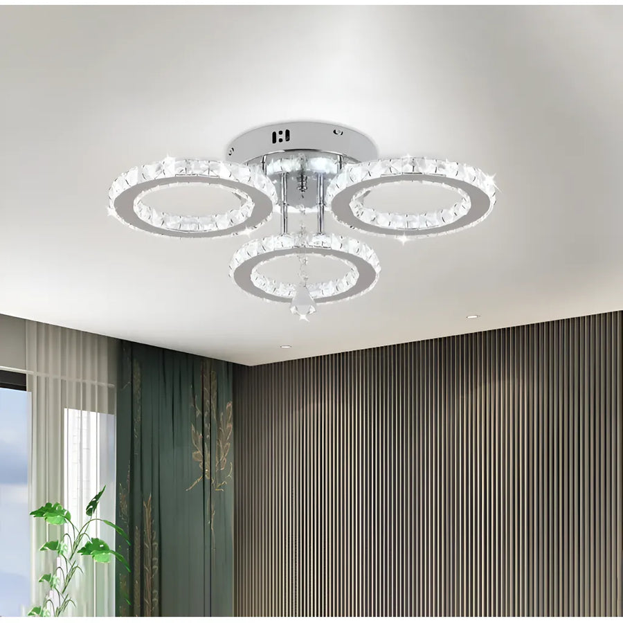 Alanubis Crystal LED Chandelier with Remote Control 37W