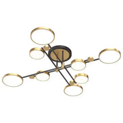 LED Chandelier with Remote Control Grupces, 152W, Black with Gold, Dimmable