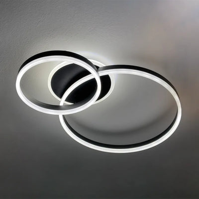 LED chandelier with Hailey remote control, 71w, 2 circles, cold/hot/neutral light, unkind, black