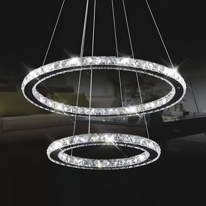 PRISM Luminis LED Chandelier, 58W, Crystal and Metal, Dimmable, Adjustable Height, Cold/Warm/Neutral Light, Luxurious Lighting