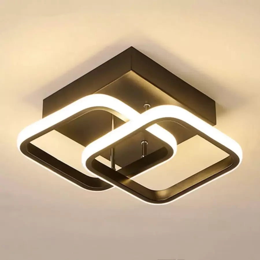 VERTEX Matrix LED Chandelier Overlapping Diamonds, 44W, 2 Diamonds, Cold/Warm/Neutral Light, Black 