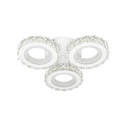 Ecotius LED Chandelier with Remote Control, 72W, Chrome with White, Cold/Warm/Neutral Light, Metal and Crystal, Dimmable, IP.20